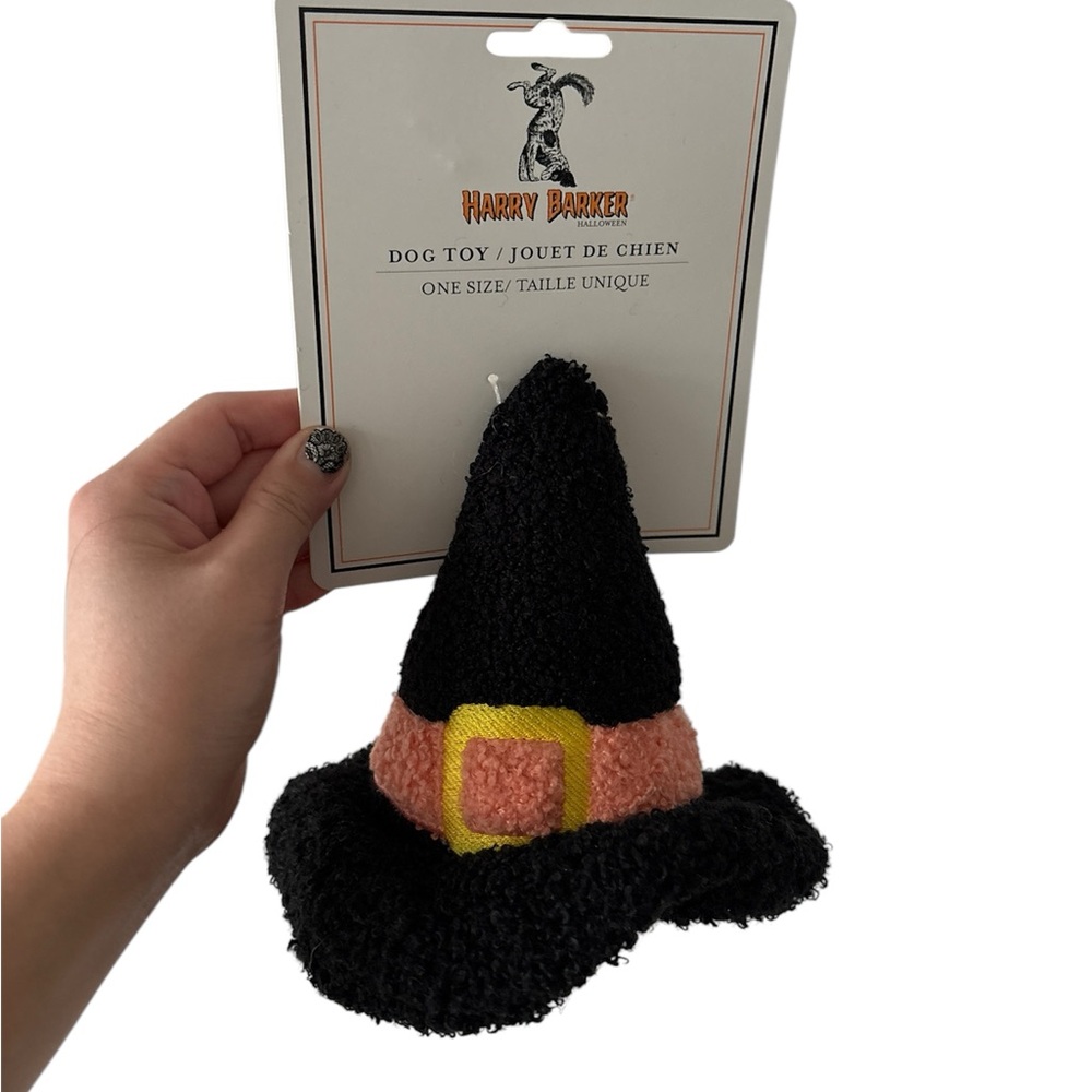 HARRY BARKER Black Witch Hat with orange and yellow belt Dog Toy